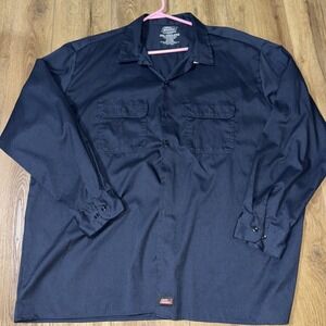 Dickies Temp Control Shirt Men's XXL Blue Long Sleeve Button Up Utility Workwear